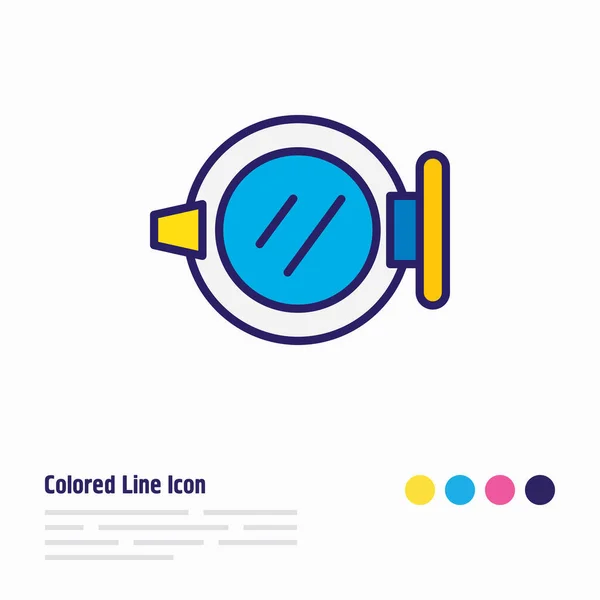 Ilustración del icono de la ventana de la nave línea de color. Hermoso elemento naval también se puede utilizar como elemento icono de ojo de buey. — Foto de Stock
