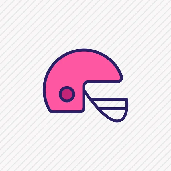 Ilustración de la línea de color icono casco de rugby. Hermoso elemento atlético también se puede utilizar como elemento icono de protección. —  Fotos de Stock