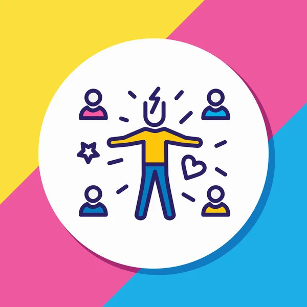 illustration of attract people icon colored line. Beautiful emoji element also can be used as attractive icon element.