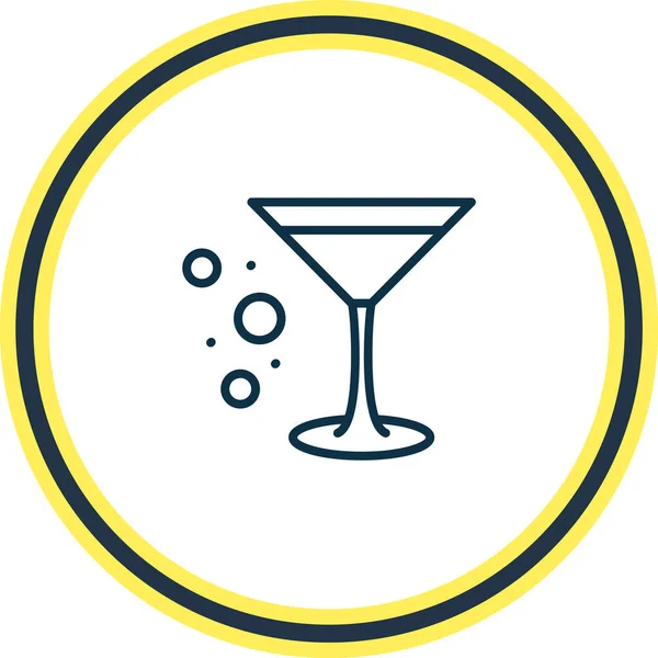 Illustrazione vettoriale della linea di icone in vetro cocktail. Bellissimo elemento alcolico può essere utilizzato anche come elemento icona martini. — Vettoriale Stock