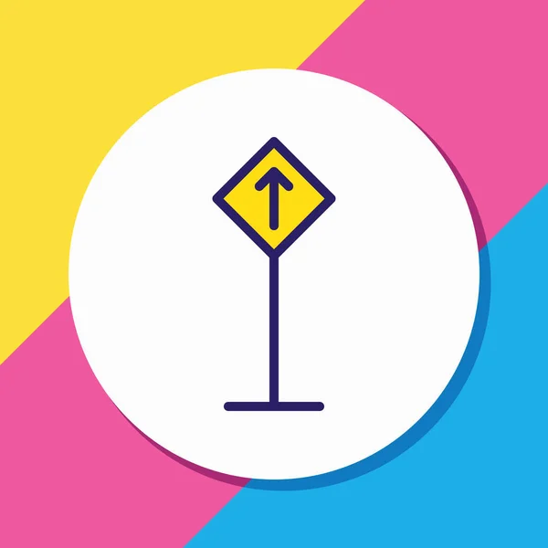 Ilustración de la línea de color icono de la señal de tráfico. Hermoso elemento de ubicación también se puede utilizar como elemento icono guidepost. —  Fotos de Stock