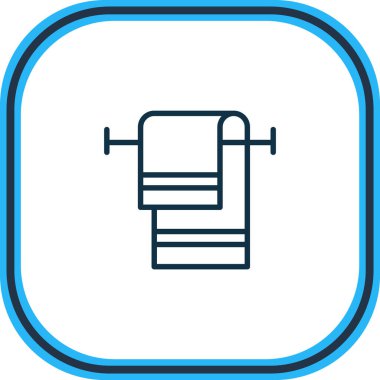 Havlu ikonu çizgisi çizimi. Güzel tuvalet elementleri bez simge elementi olarak da kullanılabilir.