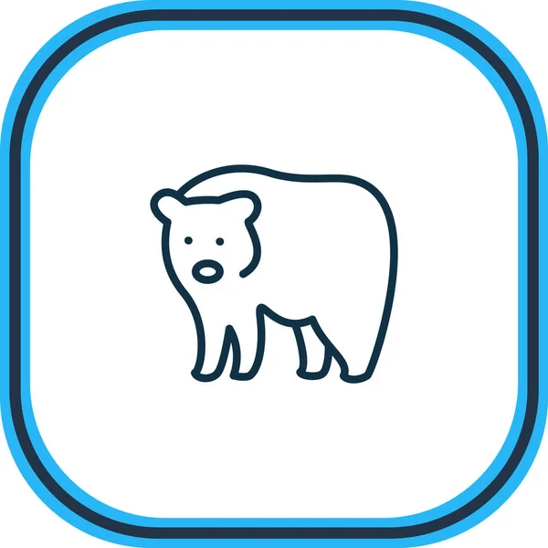 Ilustración vectorial de la línea de iconos oso. Hermoso elemento zoológico también se puede utilizar como elemento icono grizzly. — Vector de stock