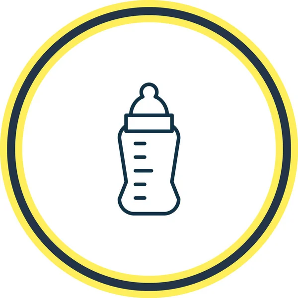 Vector illustratie van baby fles pictogram lijn. Mooie baby element kan ook worden gebruikt als pasgeboren feeder pictogram element. — Stockvector