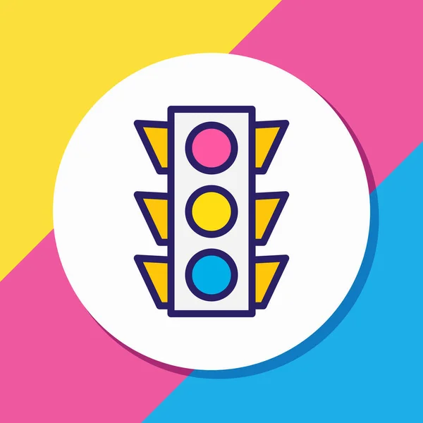Illustrazione vettoriale del semaforo icona linea colorata. Bellissimo elemento di posizione può anche essere utilizzato come elemento icona del semaforo. — Vettoriale Stock