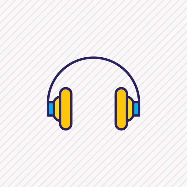 Ilustración vectorial de auriculares línea de color icono. Hermoso elemento de hardware también se puede utilizar como elemento icono del auricular. — Vector de stock