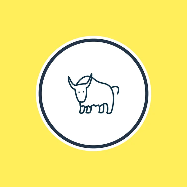 Ilustración vectorial de la línea de icono de buey. Hermoso elemento animales también se puede utilizar como elemento icono de búfalo. — Vector de stock
