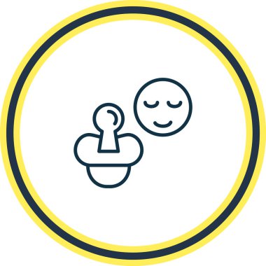 Emzik simgesi çizgisi çizimi. Güzel çocuk ögesi meme ucu simgesi olarak da kullanılabilir.