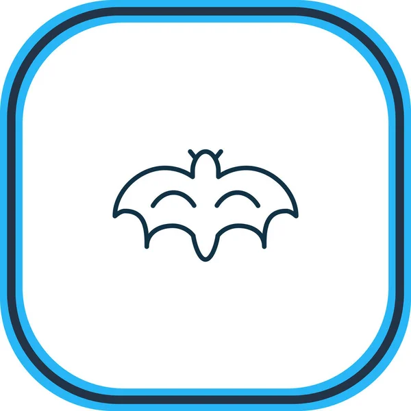 Ilustración de la línea de icono de murciélago. Hermoso elemento zoológico también se puede utilizar como elemento icono espeluznante. —  Fotos de Stock