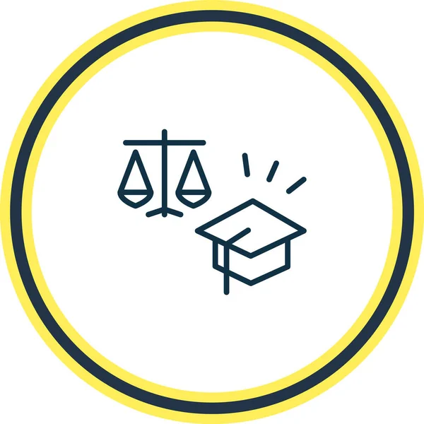 Ilustração vetorial da linha de ícone da lei da educação. Elemento de lei bonita também pode ser usado como elemento ícone de graduação. —  Vetores de Stock