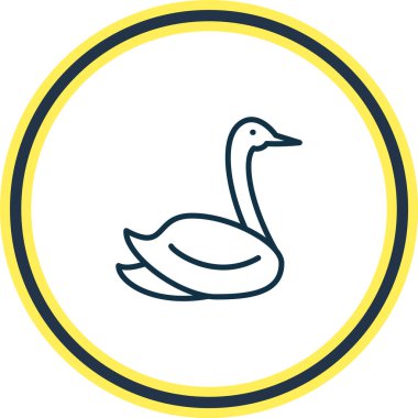 Kuğu simgesi çizgisinin vektör çizimi. Güzel hayvan unsurları kaz simgesi olarak da kullanılabilir..