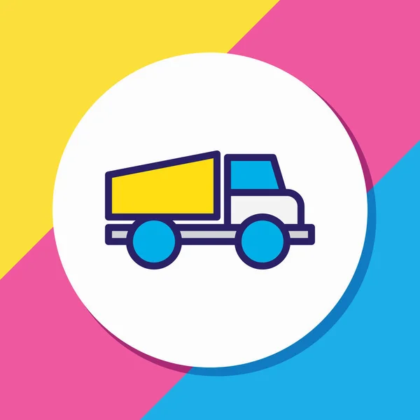 Illustratie van vrachtwagen pictogram gekleurde lijn. Mooie industrie element kan ook worden gebruikt als kipper pictogram element. — Stockfoto