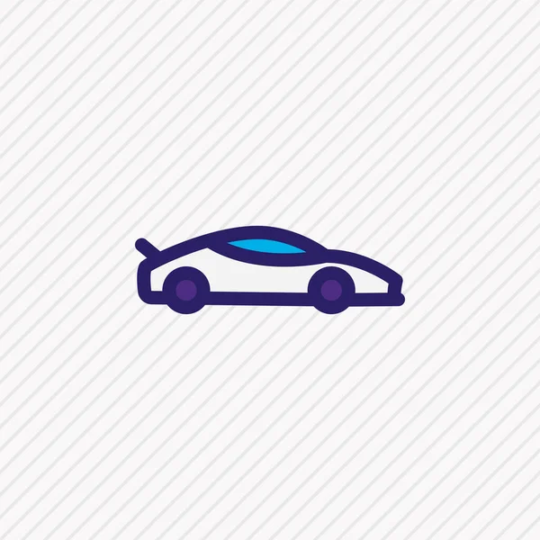 Illustrazione vettoriale della linea colorata icona auto sportive. Bellissimo elemento di transito può anche essere utilizzato come elemento icona del rally. — Vettoriale Stock