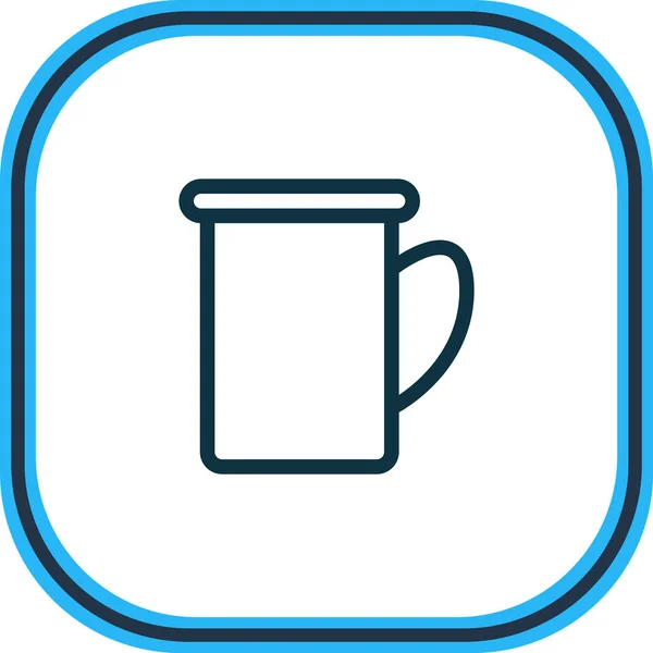 Ilustración vectorial de la línea de iconos de taza. Hermoso elemento de campamento también se puede utilizar como elemento icono de la taza. — Vector de stock