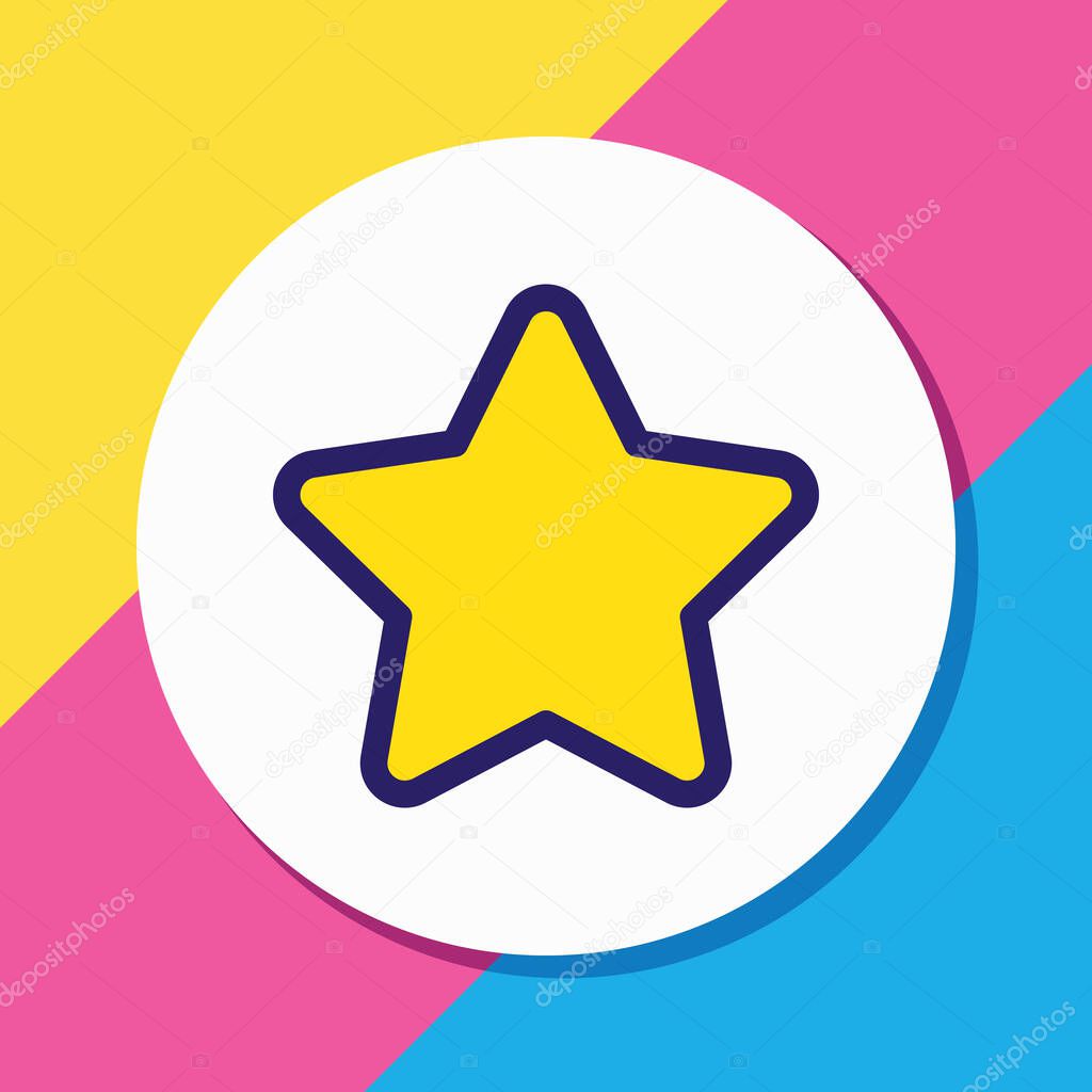 Vector illustration of star icon colored line. Beautiful lifestyle element also can be used as favorite icon element.