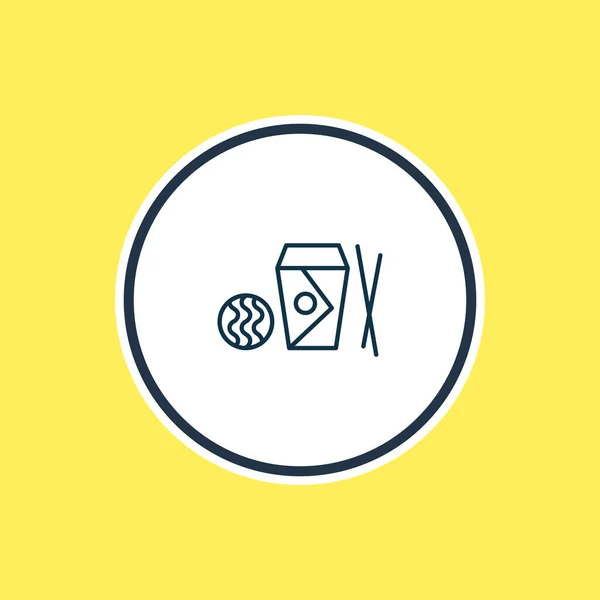 Illustration of take away chinese food icon line. Beautiful snacks element also can be used as noodles icon element. — Stockfoto