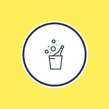 Vector illustration of fizz icon line. Beautiful drink element also can be used as champagne in ice bucket icon element.