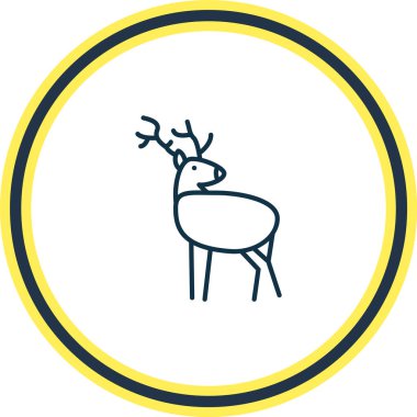 Vector illustration of deer icon line. Beautiful zoo element also can be used as antler icon element.