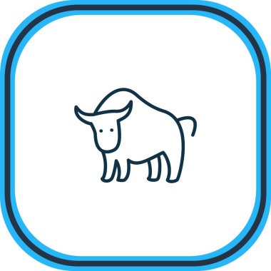 Vector illustration of bull icon line. Beautiful zoology element also can be used as ox icon element.