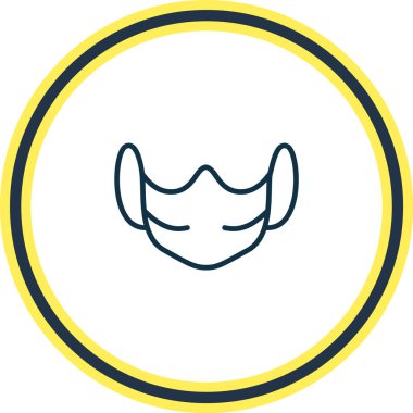 Vector illustration of face mask icon line. Beautiful toilet element also can be used as medical mask icon element.