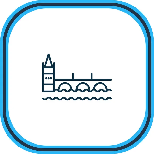 Illustration of charles bridge icon line. Beautiful history element also can be used as prague icon element. — Stockfoto