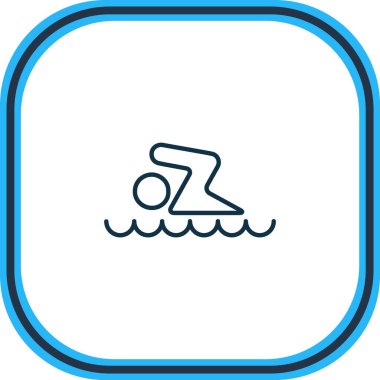Vector illustration of swimming man icon line. Beautiful travel element also can be used as swimmer icon element.