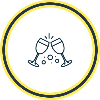 Vector illustration of cheers icon line. Beautiful beverages element also can be used as celebration icon element.