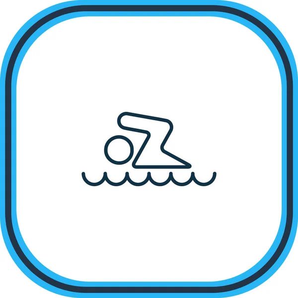 Vector illustration of swimming man icon line. Beautiful travel element also can be used as swimmer icon element. —  Vetores de Stock