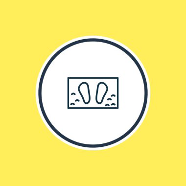 Vector illustration of bathroom rug icon line. Beautiful wc element also can be used as bath mat icon element.