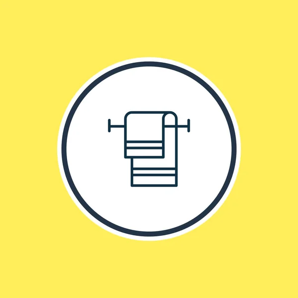 Illustration vectorielle de la ligne d'icône de serviette suspendue. Bel élément wc peut également être utilisé comme élément icône de gant de toilette. — Image vectorielle