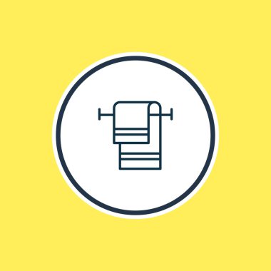 Havlu ikonu çizgisi çizimi. Güzel tuvalet elementleri bez simge elementi olarak da kullanılabilir.