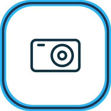 illustration of camera icon line. Beautiful camping element also can be used as photo apparatus icon element.