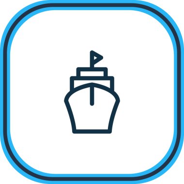 illustration of ship icon line. Beautiful transit element also can be used as vessel icon element.