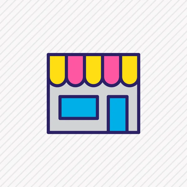 Illustration of shop icon colored line. Beautiful commerce element also can be used as storefront icon element. — Stok fotoğraf