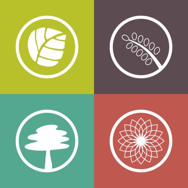 Ekolojik ve organik logolar kümesi