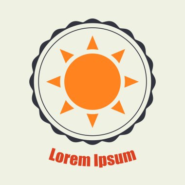 güneş simgesi tasarım vektör çizim