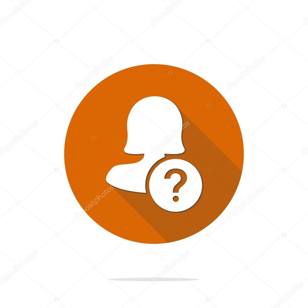 Vector illustration of flat female user guide icon . Could be used as menu button, user interface element template, badge, sign, symbol, company logo