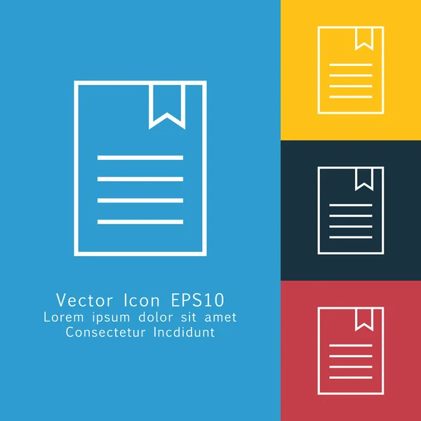 Berkas baris tipis dengan ikon bookmark - Stok Vektor