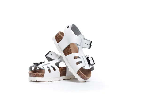 Baby sandals on a white background — Stock Photo, Image