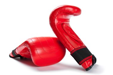 beyaz izole kırmızı Boks eldiveni