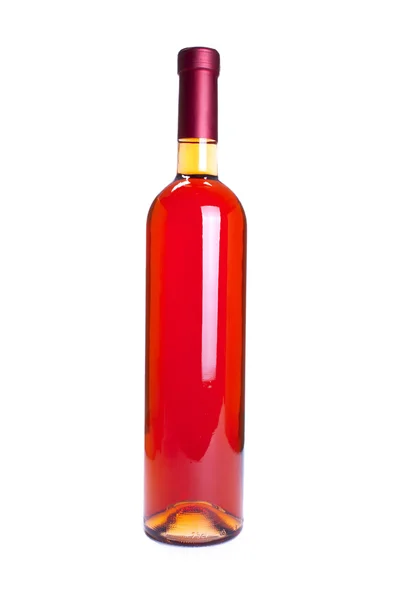 Розовое вино бутылка в стенде изолированы на белом — стоковое фото