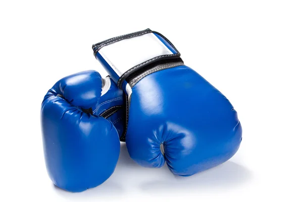 Blue Boxing gloves isolated on white — Stock Photo, Image