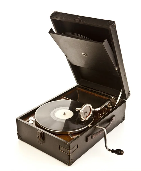 Vieux gramophone isolé — Photo