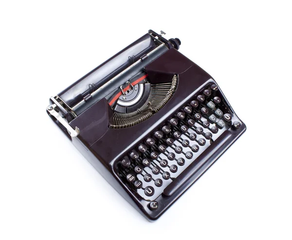 Starý psací stroj Brown izolované — Stock fotografie