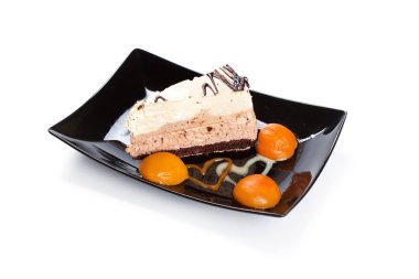 tatlı pasta beyaz zemin üzerine izole