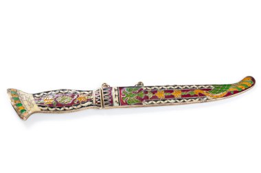 Türk eski Şam blade üzerinde beyaz izole
