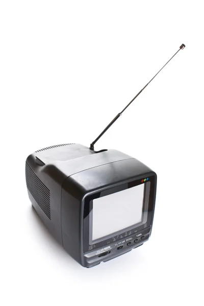 Kleine Tv met leeg wit scherm — Stockfoto