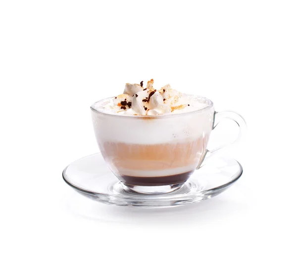 Cappuccino kávé elszigetelt fehér — Stock Fotó