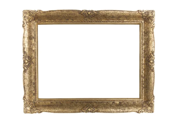 Antik goldener Rahmen isoliert auf weißem Hintergrund — Stockfoto