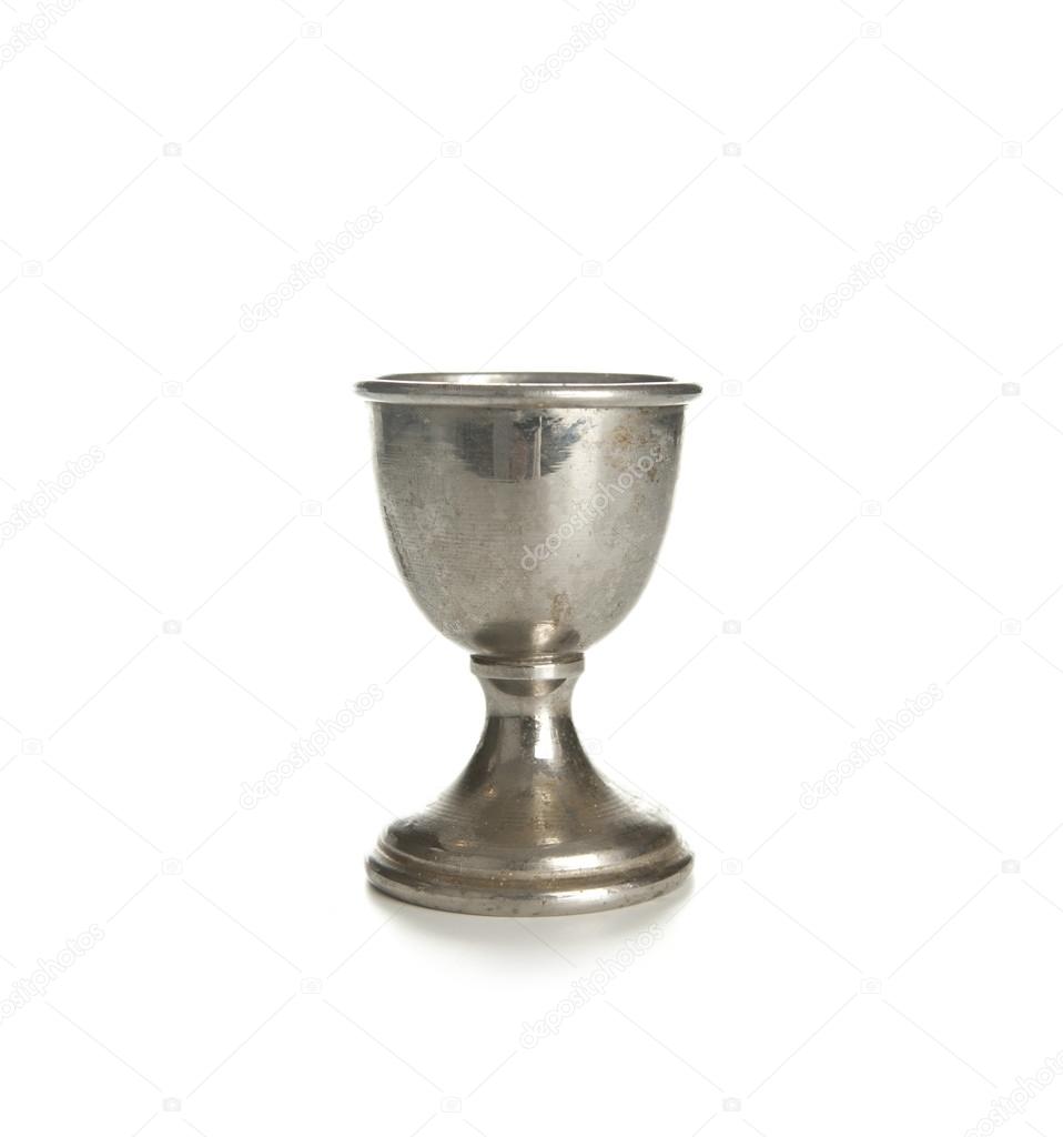 vintage silver plated goblets isolated